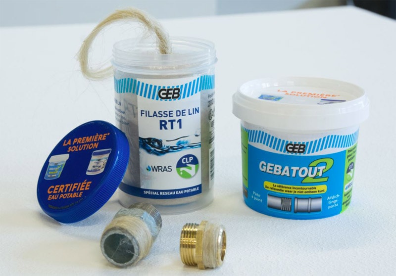 Pâte à joint GEBATOUT2 + FILASSE DE LIN RT1