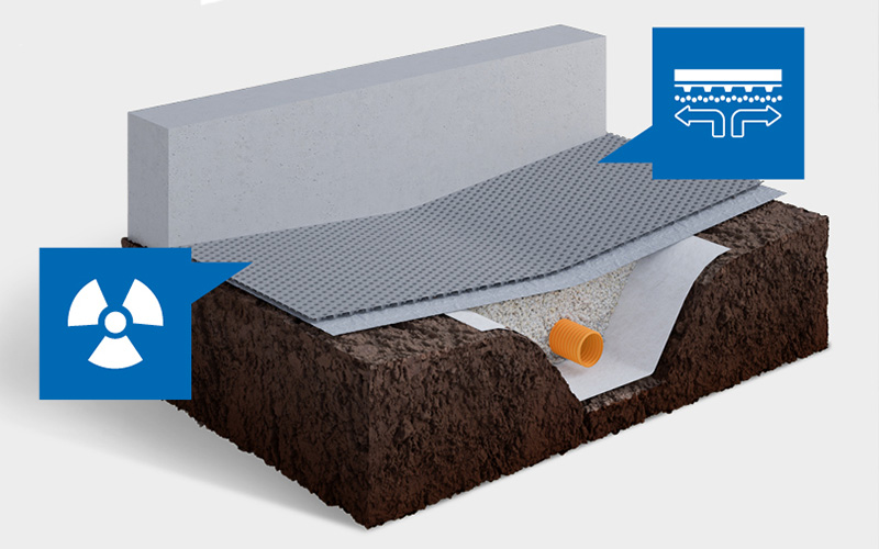 Tapis drainant DELTA drainage sous dallage